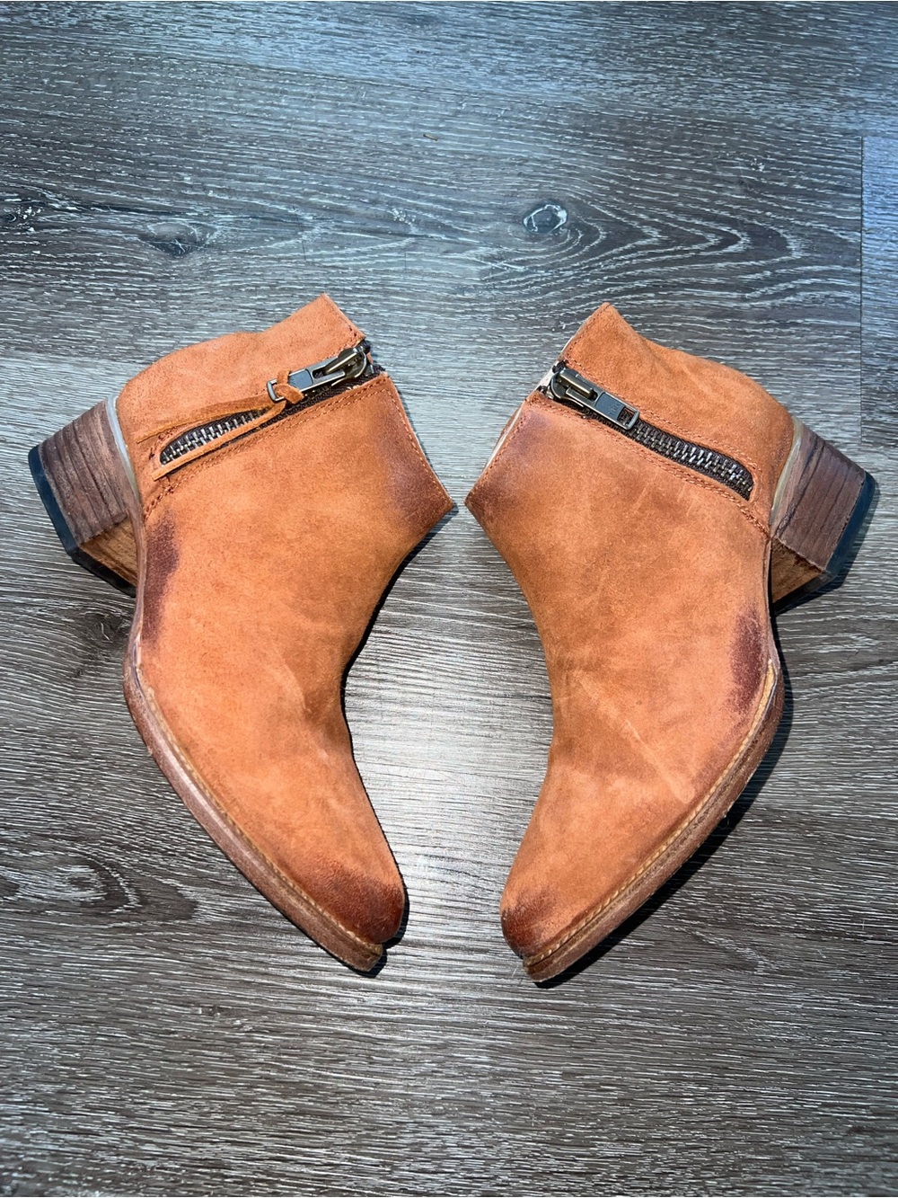 Freebird Onyx Brown Suede Ankle Booties with Side Zip - Picture 2 of 9
